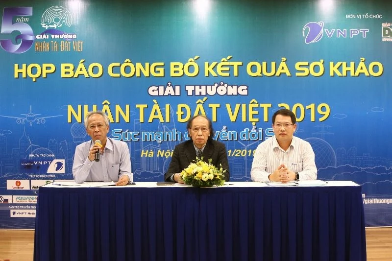 Họp báo công bố kết quả sơ khảo Giải thưởng Nhân tài đất Việt 2019 chiều 3-11 tại Hà Nội.