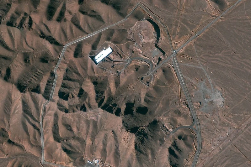 Hình ảnh vệ tinh vị trí cơ sở hạt nhân ngầm Fordow hồi tháng 1-2013 (Ảnh: WSJ)