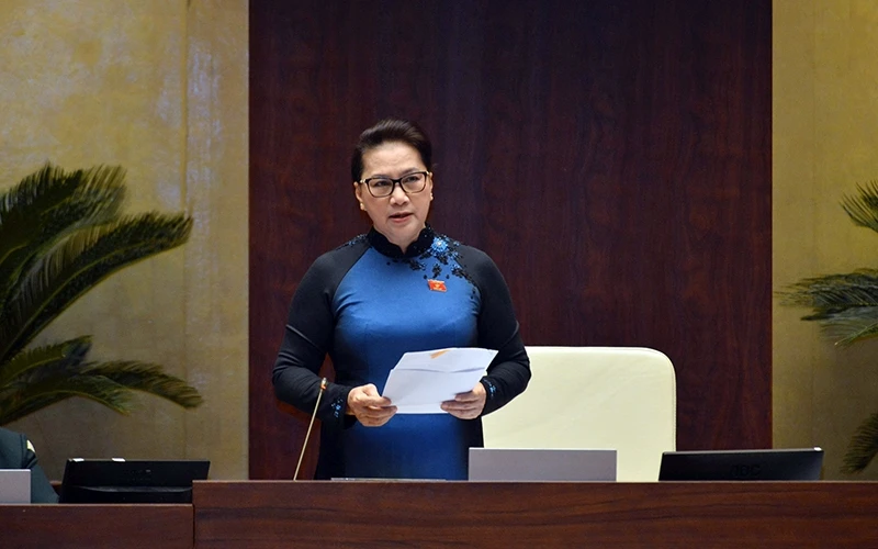 Chủ tịch Quốc hội Nguyễn Thị Kim Ngân khai mạc phiên chất vấn và trả lời chất vấn. Ảnh: Duy Linh