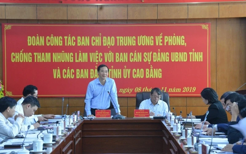 Đoàn công tác Ban Chỉ đạo T.Ư về Phòng, chống tham nhũng làm việc với tỉnh Cao Bằng.