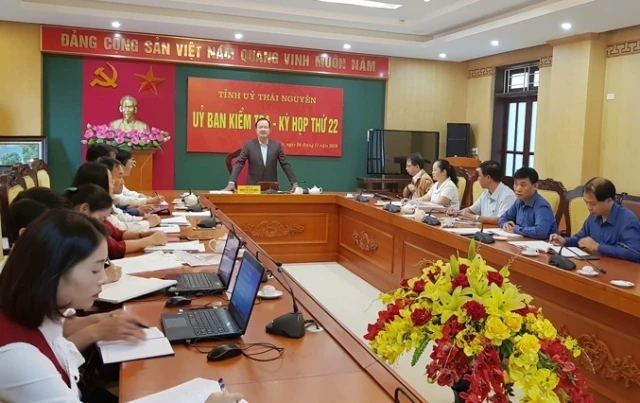 Kỳ họp thứ 22 của UBKT Tỉnh ủy Thái Nguyên xem xét vi phạm của một số nguyên lãnh đạo Sở Nội vụ.