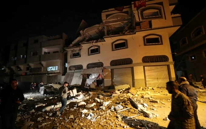 Nhà ở của Al-Ata tại Dải Gaza sau vụ không kích của Israel, ngày 12-11. (Ảnh: Reuters)