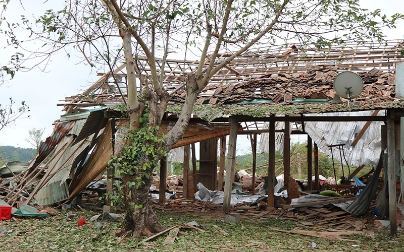 Hiện trường vụ mìn phát nổ khiến hai người thương vong tại Đắk Nông.