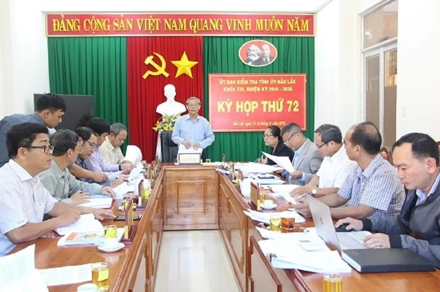 Kỳ họp thứ 72 của Ủy ban Kiểm tra Tỉnh ủy Đắk Lắk.