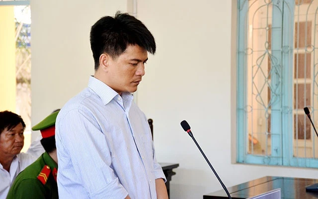 Bị cáo Phạm Thành Hiếu tại phiên tòa sơ thẩm.