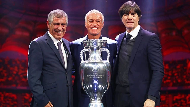 Ba HLV của các ĐT Bồ Đào Nha, Pháp và Đức tại lễ bốc thăm chia bảng EURO 2020.