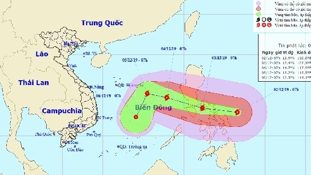 Bão Kammuri đang đổ bộ vào lãnh thổ Philippines gây mưa lớn và gió giật mạnh từ sáng 3-12.