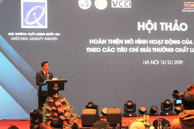 Ông Nguyễn Hoàng Linh, Phó Tổng cục Tiêu chuẩn Đo lường Chất lượng phát biểu tại Hội thảo.
