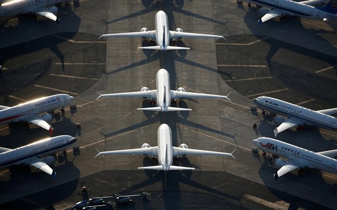 Máy bay 737 MAX tại cơ sở của Boeing trong sân bay quốc tế hạt Grant ở Washington, tháng 9-2019. (Ảnh: Reuters)