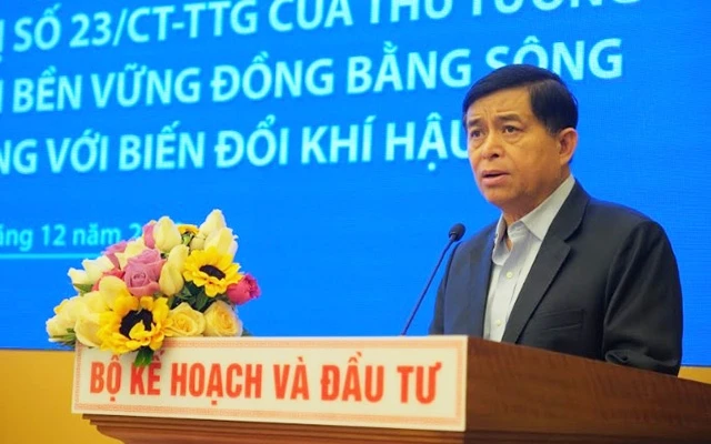 Bộ trưởng KHĐT Nguyễn Chí Dũng phát biểu tại hội nghị chiều 18-12.