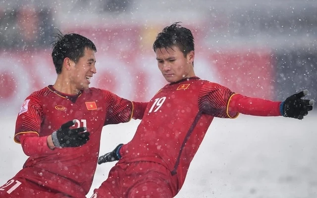 Siêu phẩm "Cầu vồng tuyết" của Quang Hải đã trở thành một phần lịch sử của giải U23 châu Á. (Ảnh: AFC)