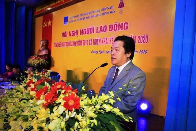 Phó Chủ tịch UBND tỉnh Quảng Ngãi Võ Phiên biểu dương những thành công của BSR năm 2019.