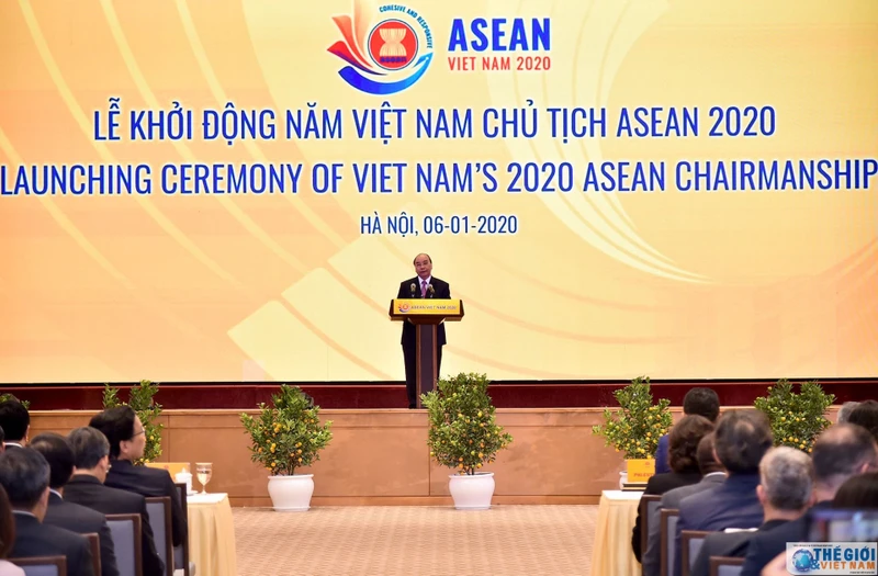Thủ tướng Nguyễn Xuân Phúc phát biểu Lễ Khởi động năm Chủ tịch ASEAN 2020 (Ảnh: TG và VN)