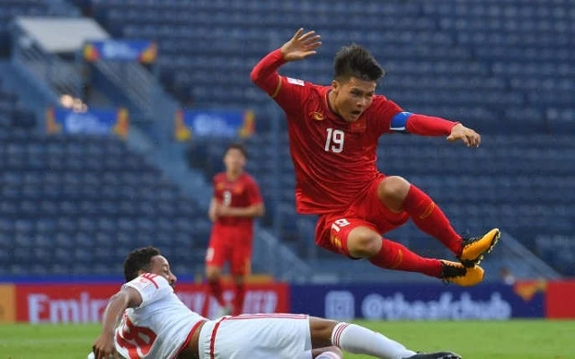 Quang Hải khẳng định quyết tâm giành chiến thắng trước U23 Jordan. (Ảnh: AFC)