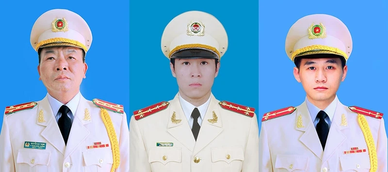 Từ trái qua: Liệt sĩ Nguyễn Huy Thịnh, Liệt sĩ Phạm Công Huy và Liệt sĩ Dương Đức Hoàng Quân.