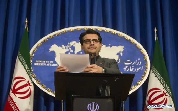 Người phát ngôn Bộ Ngoại giao Iran Abbas Mousavi tại một buổi họp báo ở Tehran, ngày 5-1. (Ảnh: Tân Hoa xã)