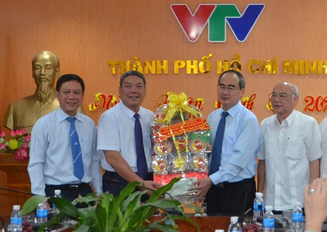 Đồng chí Nguyễn Thiện Nhân chúc Tết Đài Truyền hình Việt Nam tại TP Hồ Chí Minh.
