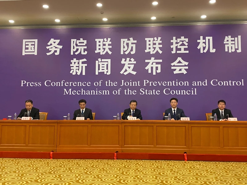Cuộc họp báo của Cơ chế chung phòng ngừa và kiểm soát dịch bệnh của Hội đồng Nhà nước Trung Quốc ngày 11-2 (Ảnh: ChinaDaily)
