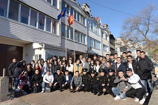 Sinh viên Việt Nam tại TP Vladivostok, LB Nga. (Ảnh: Nguyễn Anh Nam).