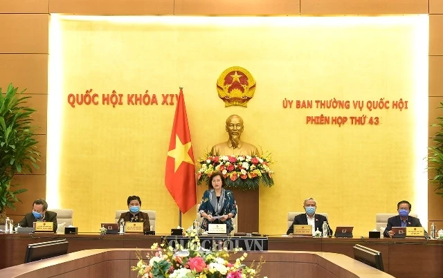 Chủ tịch Quốc hội Nguyễn Thị Kim Ngân phát biểu bế mạc phiên họp. (Ảnh:quochoi.vn)