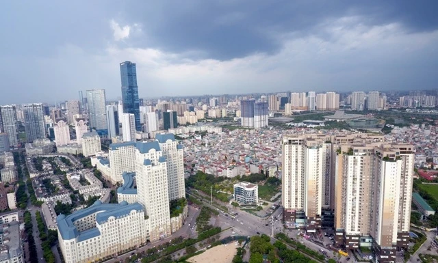 Các tòa nhà chung cư cao tầng khu vực phía tây Hà Nội.