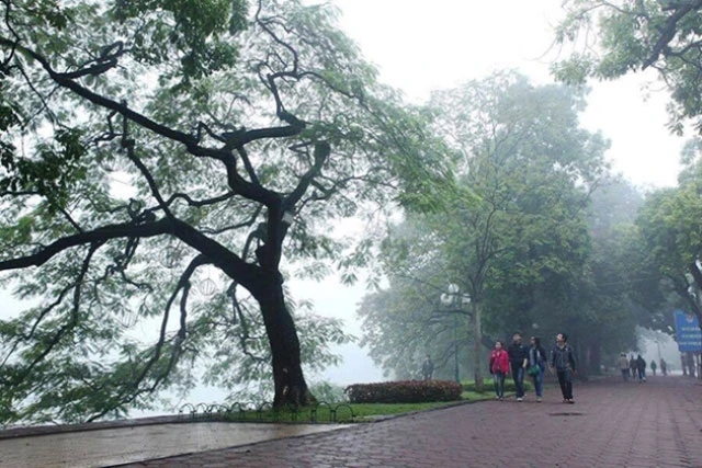 Khu vực Hà Nội có mưa nhỏ, mưa phùn và sương mù, đêm và sáng trời rét. (Ảnh minh họa)