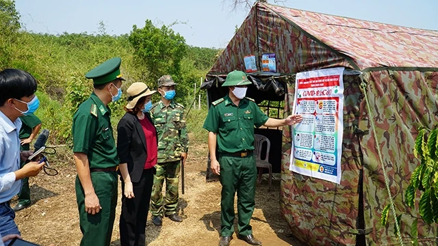 Chốt dã chiến tại biên giới của Bộ đội Biên phòng Đắk Nông.