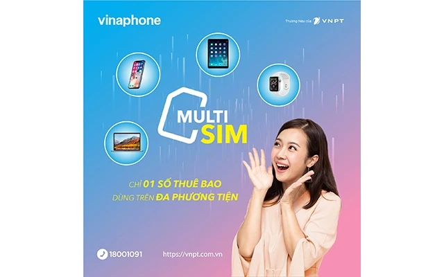 MultiSIM VinaPhone - một thuê bao dùng đồng thời trên nhiều thiết bị