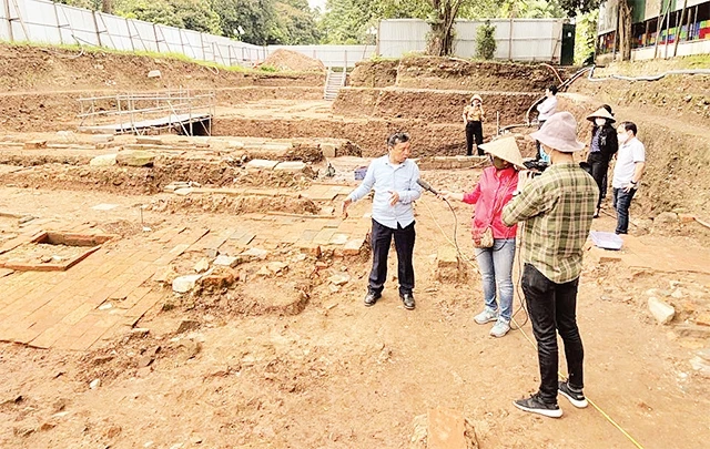 Công trường khai quật khảo cổ tại Hoàng thành Thăng Long.