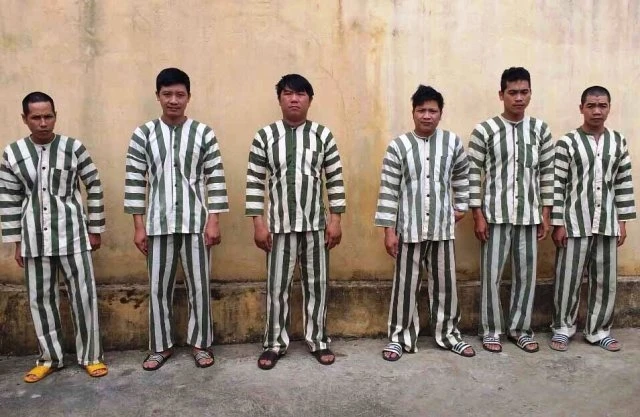 Sáu đối tượng hiện đang bị tạm giữ tại Công an huyện Kbang.