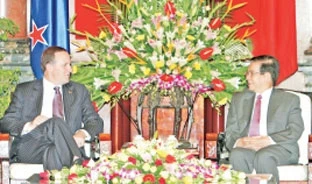 Chủ tịch nước Nguyễn Minh Triết tiếp<br>Thủ tướng Niu-Di-Lân Giôn Phi-Líp Ki.